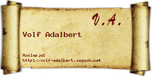 Volf Adalbert névjegykártya